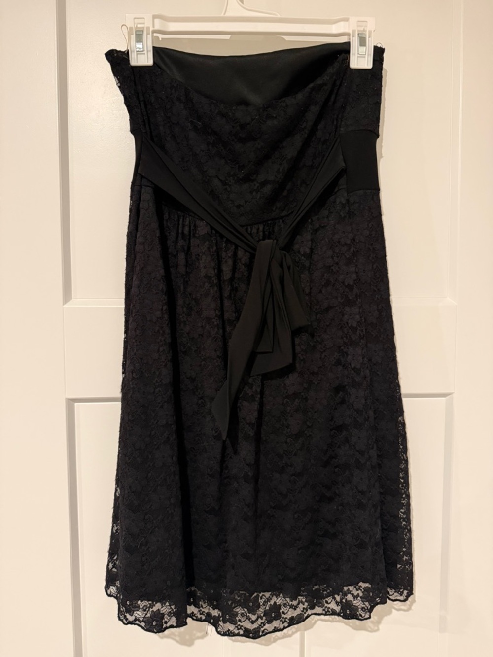 Y2K Body Central Black Strapless Lace Midi Dress - Picture 2 of 4